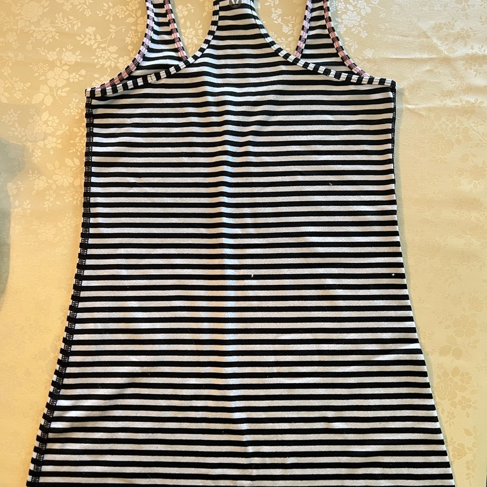 Lululemon Striped Black and White Sports Tank Top
